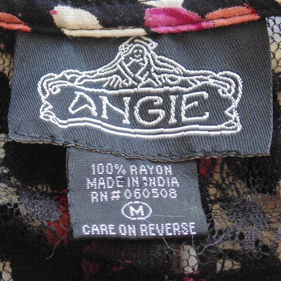 ANGIE Dress, Jr M, Multicolor Floral Mixed Print, Open Lace Back, Short sleeves - Picture 11 of 12